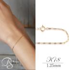【土日限定1000円OFFクーポン有】 18金 ブレスレット k18 18金ブレスレット 18k レディース フィガロ 1.25mm ゴールド チェーン シンプル
