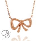 【5/30-6/1限定5000円OFFクーポン有】 18金ネックレス k18 ネックレス 18金 ピンクゴールド レディース りぼん リボン スターダスト 18k 小豆