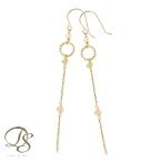 【8/30限定1500円OFFクーポン有】18金 ピアス k18 18金ピアス 18k フックピアス 天然石 ペリドット シャンパンクオーツ k18ピアス ピアス18金 両耳