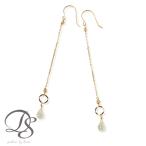 18金 ピアス k18 18金ピアス 18k フックピアス 天然石  グリーンクオーツ シンプル k18ピアス レディース ピアス18金 18 金 華奢 地金 ゴールド 18kピアス 両耳