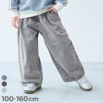 ウエストゴム デニムパンツ ロングパンツ 長ズボン ボトムス タック入り ワイド デニム パンツ キッズ 子供服 男の子 女の子  デビロック devirock
