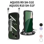 AQUOS R9 SH-51E / R10 SH-51F ケース クリア 耐衝撃 首かけ 肩掛け ショルダー ストラップ付き 取り外し可能 ワイヤレス充電対応 アクオス R9/R10