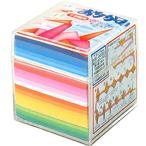 トーヨー 折り紙 千羽鶴用 プラケース付き 7.5cm角 20色 1000枚入 002004