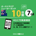 【メール送付】オーストラリア ニュージーランド esim 10日間 7GB(超えると低速128kbps) 4G/LTE回線 データ通信専用 eSIM対応SIMフリー端末のみ対応