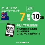 【メール送付】オーストラリア ニュージーランド esim 7日間 10GB(超えると低速128kbps) 4G/LTE回線 データ通信専用 eSIM対応SIMフリー端末のみ対応