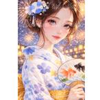 ノーマル×スペシャルMix(オーロラ・フェアリーダスト・ジェリー)　蒼花の夏〜涼音〜　A2サイズ(42×59.4cm)　スクエア