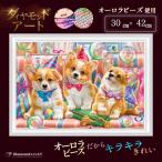 【オーロラビーズ使用】ダイヤモンドアート キット 動物 犬 シャボン玉 額縁印刷 A3 四角 手芸  画材 初心者ビーズ  AMAB-7