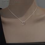 シルバー オープンハートネックレス シンプル 華奢 極細 ワンポイント 韓国 韓国ファッション