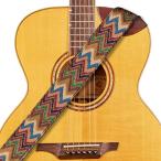 [Amumu] Chevron 5cm ширина sheb long многоцветный гитара ремешок - premium кожа end - акустический, электрический, беж 