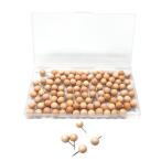 Happy Spring 画鋲 マップピン 木 ボード用 大容量 丸 100本 入 (球-木製)