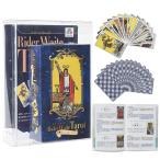 【占い師愛用&スベり改良&400gsm厚】AI タロットカード 80p完全解説書 12cm×7cmスタンダード TAROT CARD 78枚 ウェイト