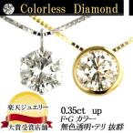 デザイン・地金が選べる天然ダイヤモンド ペンダントネックレス 0.35ctダイヤモンドネックレス【無色透明 F・Gカラー 】【品質保証書付】