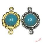  средний размер раунд поддельный бирюзовый коннектор 12mm×21mm