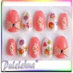 花柄とパールリボン 春ネイル by-Pulelehua*