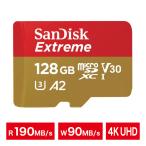 microSDカード microSDXC 128GB SanDisk サンディスク 読込190MB/s 書込90MB/s 防水 耐衝撃 4K UHD A2 U3 SDSQXAA-128G-GN6MN ネコポス便配送制限10点まで