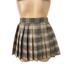 [ сделано в Японии ] school плиссировать в клетку юбка ( бежевый × чёрный × легкий чай × белый )*W60~85/ длина 30cm/ длина 40cm