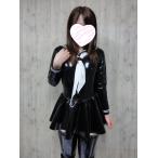 2wayストレッチエナメル素材 長袖セーラーレオタード◆黒/M・3L