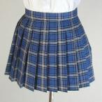 ブルー×水色チェックプリーツスカート スカート丈30cm スクール 学校制服 通学 高校生 学生 中学生 学生服 オリジナル