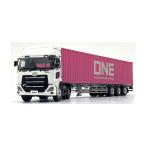 ショッピングクレジット 送料無料◆京商 KYOSHOオリジナル 1/43 UD クオンGK 日本トレクス コンテナ セミトレーラー (ホワイト/ONEコンテナ) ミニカー KS03939B 【未定予約】