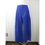 トーマスマグパイ THOMAS MAGPIE back logo sideline chino pants BLUE 36脚長効果 刺繍バックデザイン フラットウエスト 立体シルエット 起毛ライン 刺繍入り