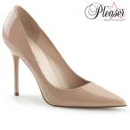 Pleaser プリーザー ハイヒール パンプス 大きいサイズ 小さいサイズ ヌード色 エナメル 10 cm ヒール レディース メンズ ピンヒール ポインテッドトゥ 即納