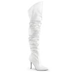 ショッピングロングブーツ Pleaser プリーザー ハイヒール ロングブーツ 大きいサイズ 小さいサイズ 白 ホワイト 合皮 10 cm ヒール レディース メンズ ピンヒール ポインテッドトゥ 取寄