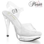 ショッピング厚底 サンダル Pleaser プリーザー クリアヒール クリアサンダル キャバヒール キャバサンダル 厚底 レディース メンズ 13 cm ヒール クリア ストラップ 大きいサイズ 即納