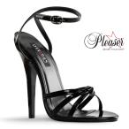 Pleaser プリーザー ハイヒール サンダル 大きいサイズ ブラック エナメル 15 cm ヒール 高め レディース メンズ ピンヒール ストラップ キャバ ヒール 靴 取寄
