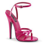 Pleaser プリーザー ハイヒール サンダル 大きいサイズ ホットピンク エナメル 15 cm ヒール 高め レディース メンズ ピンヒール ストラップ キャバ ヒール 取寄