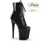 Pleaser �v���[�U�[ 20cm �q�[�� �V���[�g�u�[�c ���� �� �u���b�N �G�i���� �C �҂ݏグ ���[�X�A�b�v �������T�C�Y �傫���T�C�Y �n�C�q�[�� ���[ ���