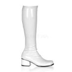 Pleaser プリーザー ロングブーツ 5cm ヒール 白 ホワイト エナメル レディース メンズ ローヒール ストレッチ ブーツ ロング 大きいサイズ 小さいサイズ 即納