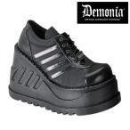 ショッピングウェッジソール demonia デモニア 厚底 スニーカー ハイソール レディース メンズ 12 cm ヒール ウェッジソール 黒 ブラック 編み上げ ダッドスニーカー ダッドシューズ 即納