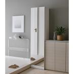 ミラーシューズボックス 幅45cm 右開き 下駄箱 玄関収納 シューズボックス H74803