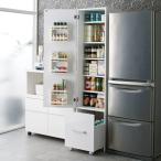 ショッピングキッチン 収納 引き出して使える頑丈ワゴン付き キッチンストッカー 幅45cm キッチン収納 キッチンストッカー 隙間収納 586908