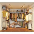 家具 収納 衣類収納 ハンガーラック ウォークイン突っ張りハンガー 幅111〜200cm・ロータイプ（高さ185〜245cm）・カーテンなし 671603