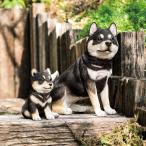 ガーデン 置物 ≪子黒柴≫ 黒柴犬親子のオーナメント G87910