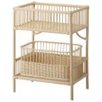 籐のランドリーラック レギュラー2段（脱衣カゴ1個付き） 洗濯用品 物干し 洗濯機ラック ランドリーラック 602803