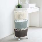 CURVER/カーバー ニット調ランドリーワゴン＋バスケットセット 新スクエアタイプ（3段ワゴン＋スクエア×3個） トイレ 洗面所 ランドリー 洗濯かご 622006