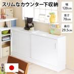 引き戸カウンター下収納庫 奥行29.5高さ70cmタイプ 収納庫・幅120cm リビング収納 キャビネット リビングボード 585817