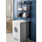 日本製 スッキリ収納 おしゃれ モダン 多目的収納 コンパクト 隙間活用 Hanji/ハンジ 幅伸縮できる格子ランドリー 棚3段 洗濯機ラック ランドリーラック H92102