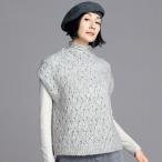 ショッピングスパンコール スパンコール入り キッドモヘヤ 透かし編み ジレ ジャケット ベスト ジレ 108501