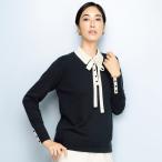 ショッピングニットタイ ウールカシミヤ バイカラー リボンタイ付き プルオーバー ニット セーター ニットセーター 141401