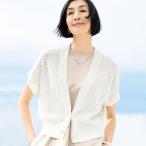 ショッピングスパンコール リネンコットン スパンコール糸使い ボレロ ニット セーター サマーニット 167701