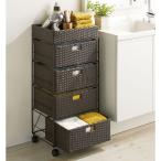 ショッピングラタン ラタン調バスケットワゴン 幅40.5cm トイレ 洗面所 ランドリー収納 洗面所収納 隙間収納 587615