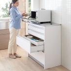 キッチン収納 キッチンカウンター 収納物を考えたステンレストップカウンター ハイタイプ(高さ97.5cm) 幅88.5cm 528315