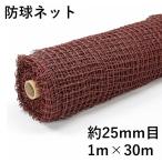 防球ネット ロール 25ｍｍ角目 1ｍ×30ｍ 目立ちにくい茶 ポリ有結ゴルフネット ゴルフ 野球 他スポーツ 防獣 防鳥 簡易フェンス