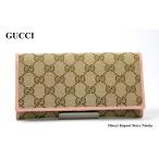 グッチ 財布 さいふ GUCCI GG柄キャンバス/レザー 二つ折り長財布 346058 ライトピンク