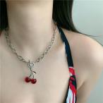 Yahoo! Yahoo!ショッピング(ヤフー ショッピング)レッドレッドチェリー ネックレス チェーンチョーカーネックレス アクセサリー ファッション小物 韓国スタイル レトロ おしゃれ かわいい 10代