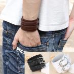 ブレスレット メンズブレス メンズブレスレット バックル レザー ダブルベルト リストバンド アクセサリー DIVAセレクト