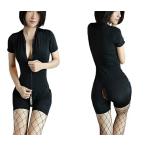  sexy baby doll Ran Jerry .... верх и низ застежка-молния sexy Leotard купальный костюм способ свободный размер ( чёрный )